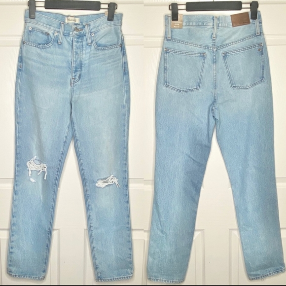 💙 EUC Madewell Brand Button Fly Full Length Classic Straight Non- Stretch Jean - Picture 5 of 16